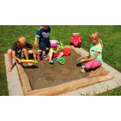Sandkisten Amelie 150 x 150 cm - Kindersandkasten aus Robinie – Kindersandkasten – Sandkasten für Kinder – Buddelkasten für Garten