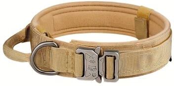 PetsAreLife Premium Adjustable Tactical Dog Collar & Leash Set With Control Handle brown m