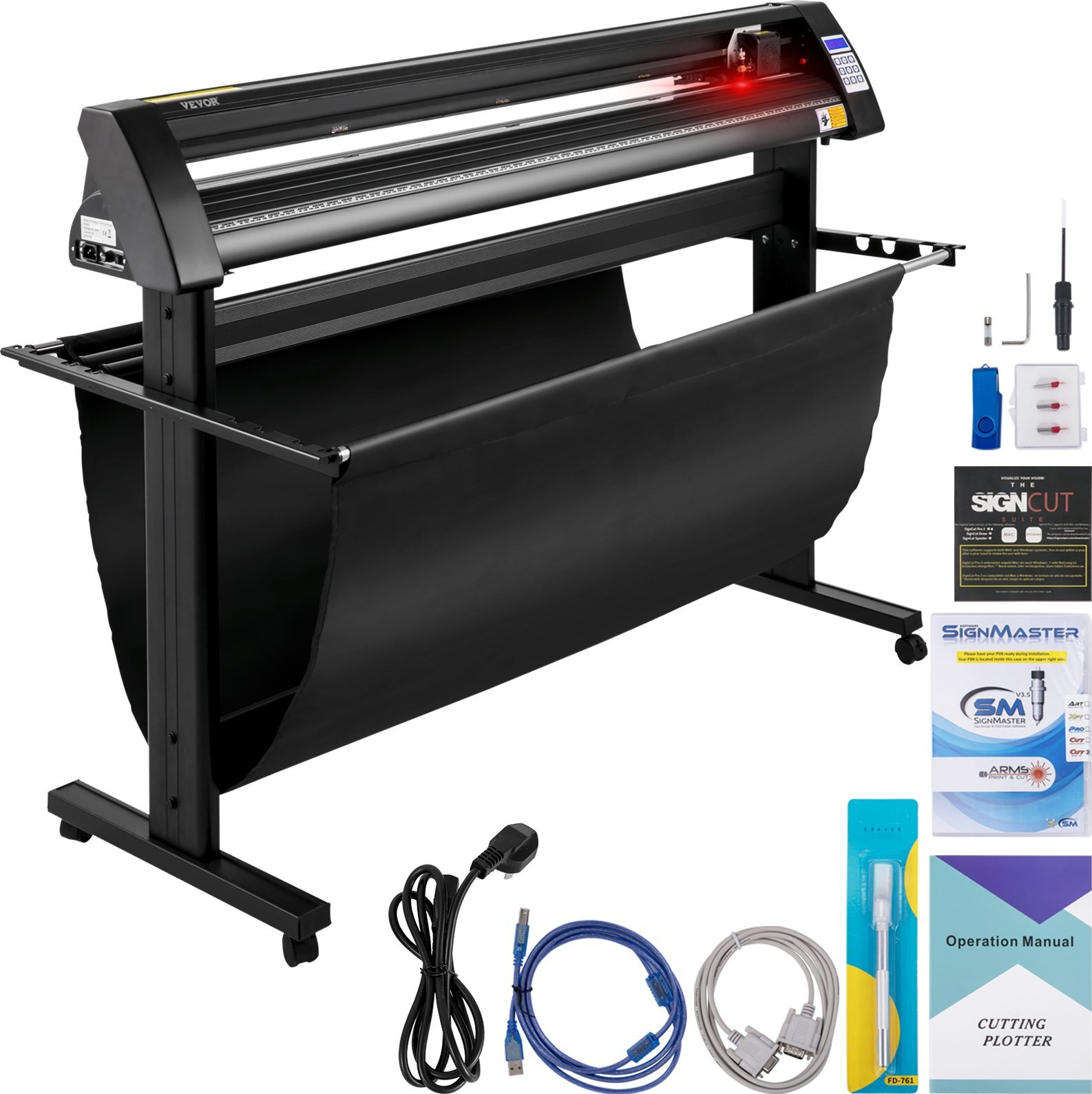 Topdeal Vinyl snijplotter met 500 gram snijkracht en semi-automatische signeerfunctie, Breedte: 1350 mm