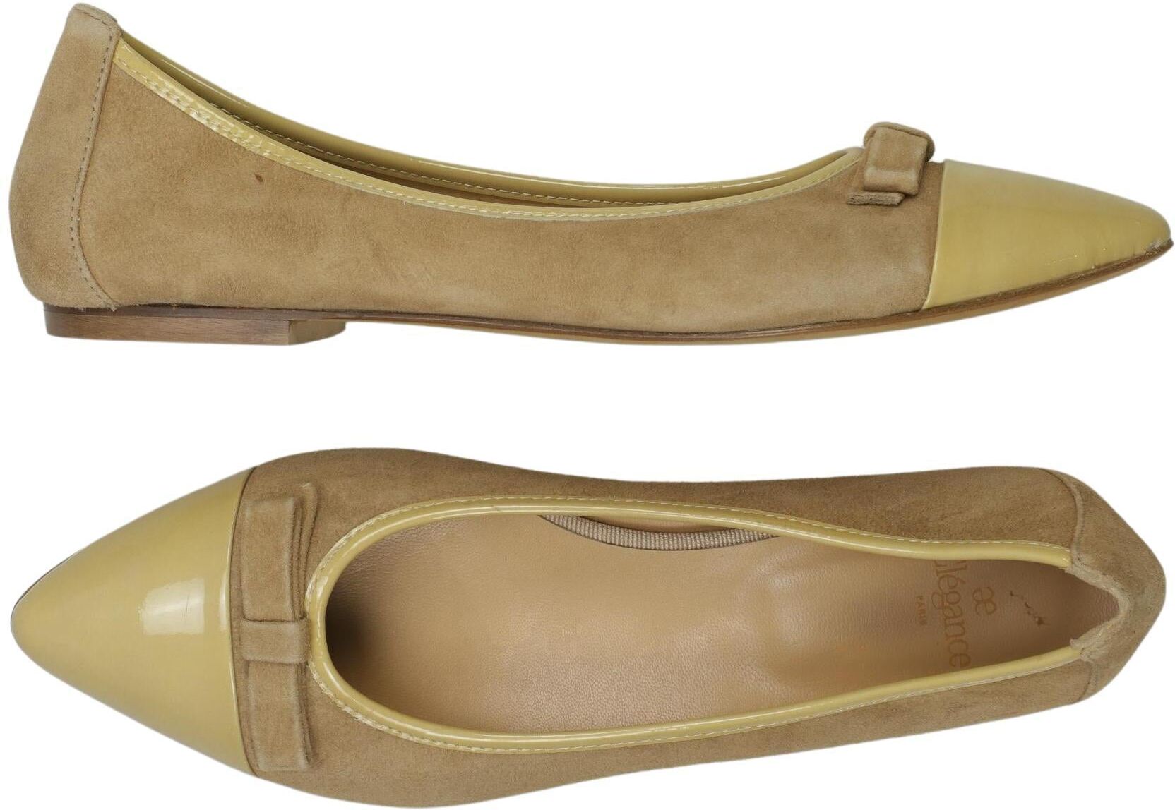 Elegance Paris Damen Ballerina, Beige, Gr. EU 39, Leder - Second Hand