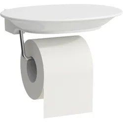 LAUFEN The New Classic Toilettenpapierhalter, Saphirkeramik, H8738530000001, Farbe: Weiß, Rollenhalter verchromt