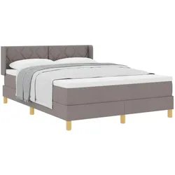 vidaXL, Boxspringbett, Boxspringbett Mit Matratze Stoff Taupe (140 x 200 cm)