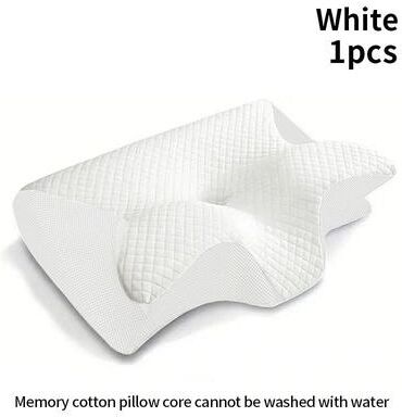 Uplift Treasures 2 In 1 Ergonomic Memory Foam Neck Pillow white