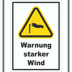Aufkleber Warnung starker Wind A1 (594x841mm)