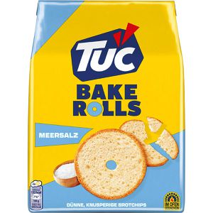 TUC Brotchips Bake Rolls Meersalz, Weizen, vegan & laktosefrei, mit Sonnenblumenöl, 150 g