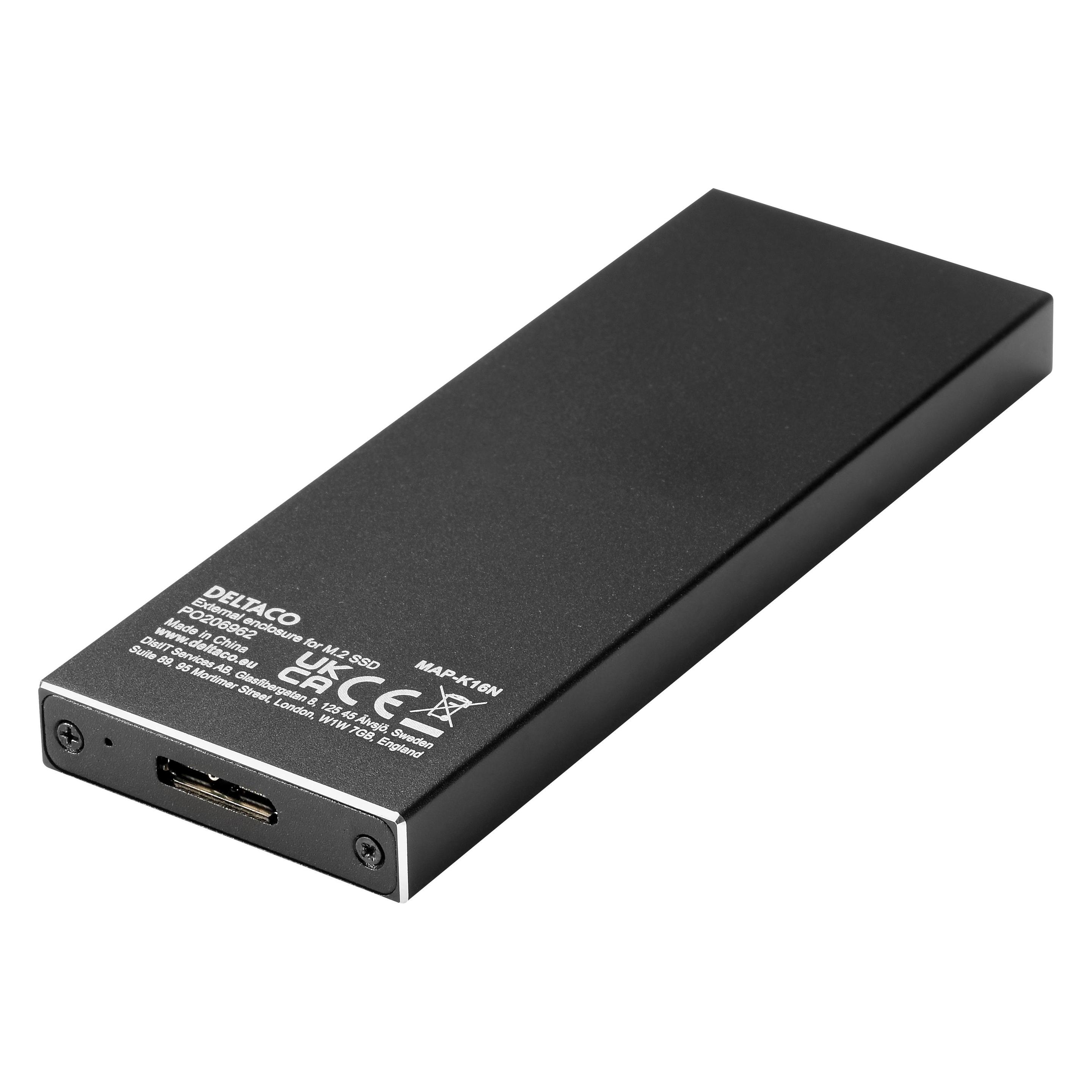 Deltaco external HDD M.2 housing, B, B&M, USB 3.1 Gen 1, SATA III, black MAP-K16N (M.2) (MAP-K16N)