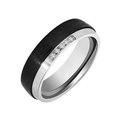 Partnerring AKZENT "Urban Vows, langlebig" Gr. 54, schwarz (bicolor52), Fingerringe, Damen, 54, Edelstahl