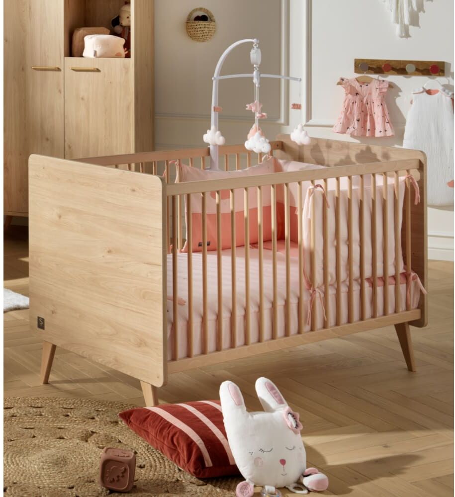 Sauthon Chambre bébé évolutive Arty, Lit 140x70 Marron 144x90x78cm