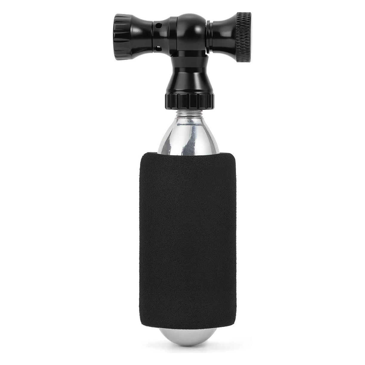 Rockbros CO pump, aluminum alloy valve head, cartridge-free, Presta/Schrader compatible - black (5907769386305)