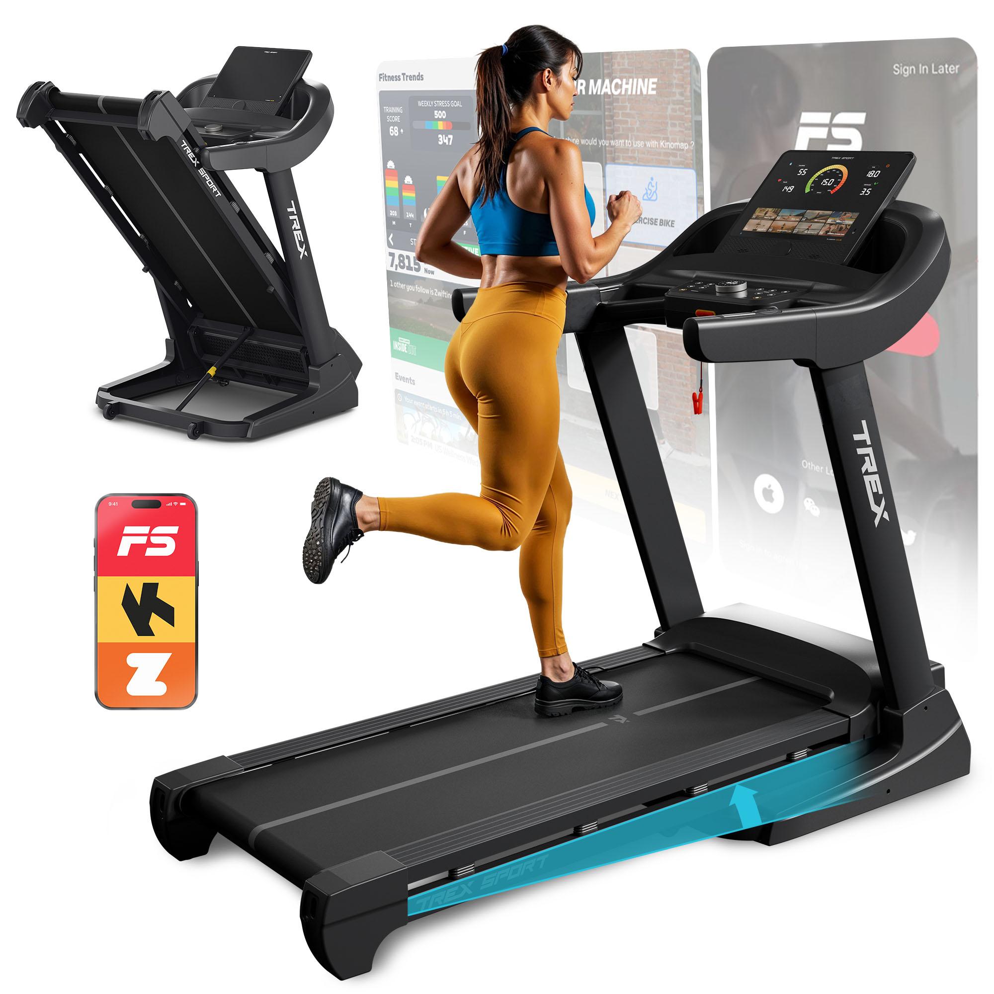 TREX SPORT Laufband für zuhause klappbar TX-1200TM ROOK | Treadmill mit Dämpfung, Steigung 20 Stufen, 20 km/h, 19 Programme