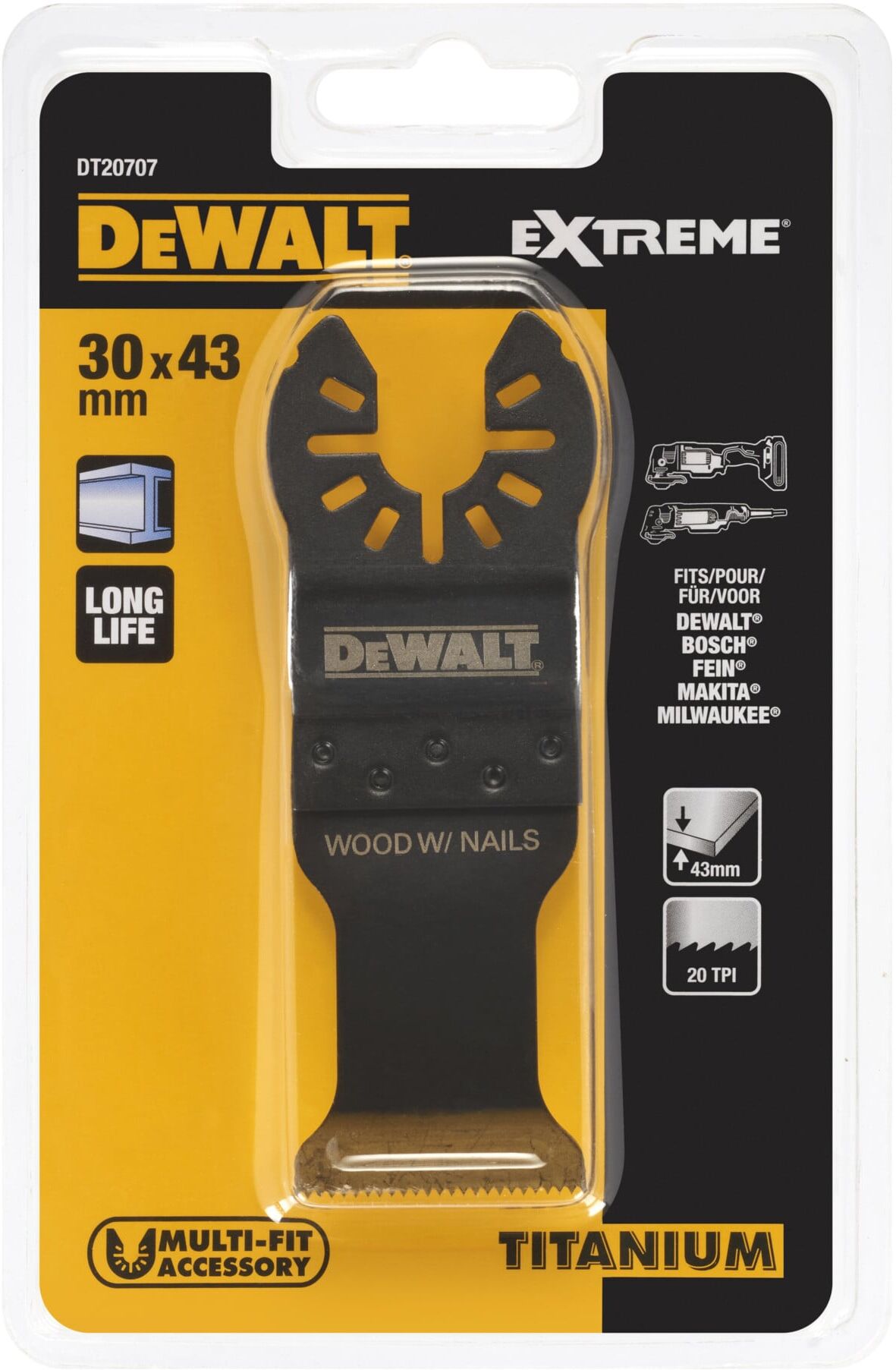 DEWALT Multi-Tool Sägeblatt Met 43x30 mm DT20707-QZ)