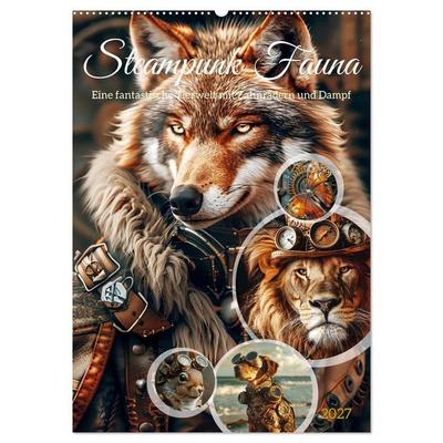 Steampunk Fauna (Wandkalender 2027 DIN A2 hoch), CALVENDO Monatskalender