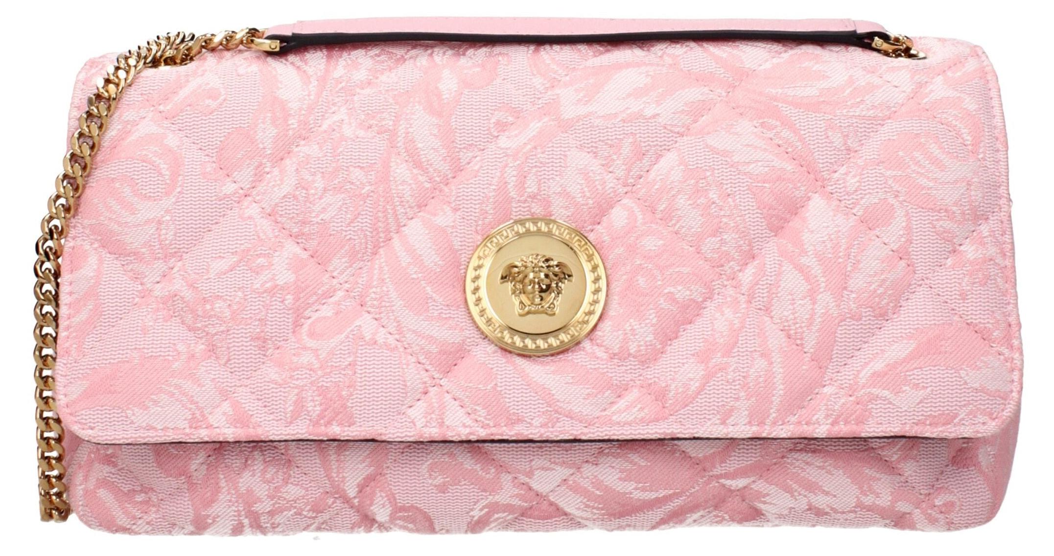 Versace Schultertasche aus Stoff in Rosa