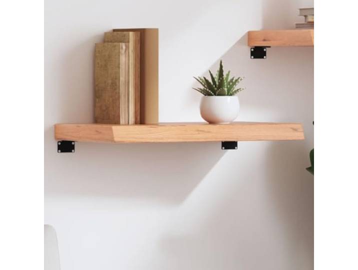 KTHLBRH Wandregal braun 60 x 40 x (2-6) Zentimeter Massiv Eiche behandelt lackiert mit scharfen Kanten, rustikales Wandregal aus Massivholz für Badezimmer, Schrank, Schreibtisch, robust
