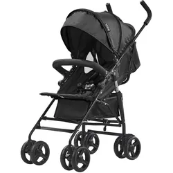 VEVOR Leichter Kinderwagen, kompakt, einfach zusammenklappbar, mit verstellbarer Rückenlehne, Rahmen aus Karbonstahl, großem Aufbewahrungskorb, Getränkehalter, Kinderwagen mit Schirm für Reisen und mehr, Schwarz