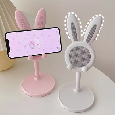 Discount Dollar Deals Rabbit Phone Stand, Desktop Adjustable Phone Grip, Cute Phone Stand Accessories white