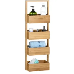 Casaria Casaria Badezimmerregal Bambus 4 Fächer 88 x 28 x 16cm braun