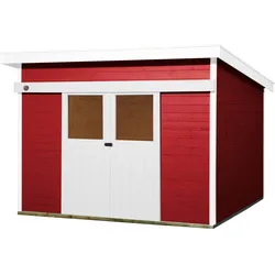 Weka 21 mm Schiebetürhaus 225 - 295 x 299 cm-rot - 50 % Rabatt auf Dacheindeckung