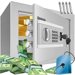 KESSER® Elektr. Tresor   Inkl. Batteriebox   Elektronischer Safe   3x Doppelbolzenverriegelung   Boden Wandtresor   Möbeltresor   Innenbeleuchtung   Panzerschrank Zahlenschloss