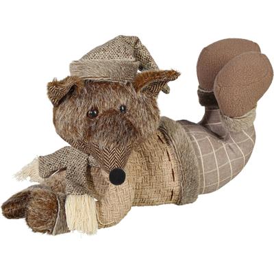 Tierfigur CREATIV DECO "Fuchs, Weihnachtsdeko", braun, B:25cm H:18cm T:12cm, Polyester, Dekofiguren