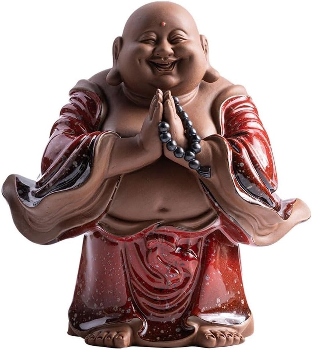 Handgemaakt Keramisch Maitreya Lachende Boeddha Ornament voor een Rustgevende Sfeer