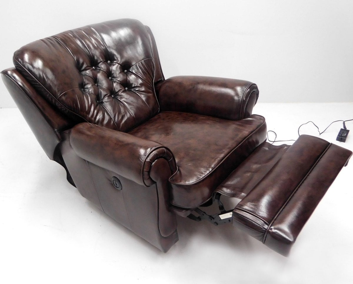 Chesterfield Relaxfauteuil STING Elektrisch verstelbaar Leder Brown