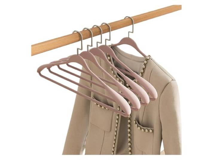 IWENZHKPA Kleiderbügel rutschfeste, Platzsparende Kleiderbügel for Den Kleiderschrank Mit 360° Drehbaren Haken Bügel(Pink,30pcs)