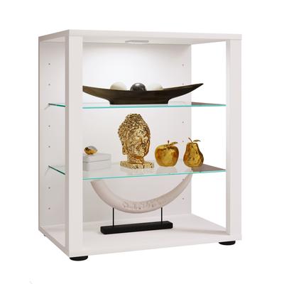 Standvitrine VCM "Holz Glas Stand Vitrine Sammelvitrine Glasol S", weiß, B:52cm T:35cm, Obermaterial: 100% Holz Wood., Schränke, Standvitrine