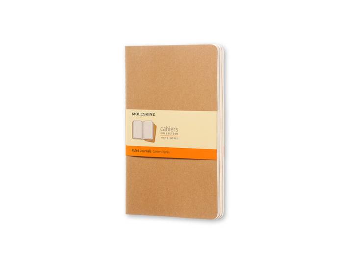MOLESKINE Lot de 3 cahiers lignés grand format - Kraft
