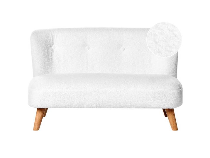 KINDERSOFA Bouclé Weiß Lote