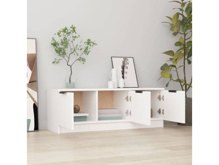 En soldes - MEUBLE HI-FI - Blanc - Armoire TV - Meuble TV - pour maison - Blanc 102x35x36 5cm Bois d'ingénierie_4994