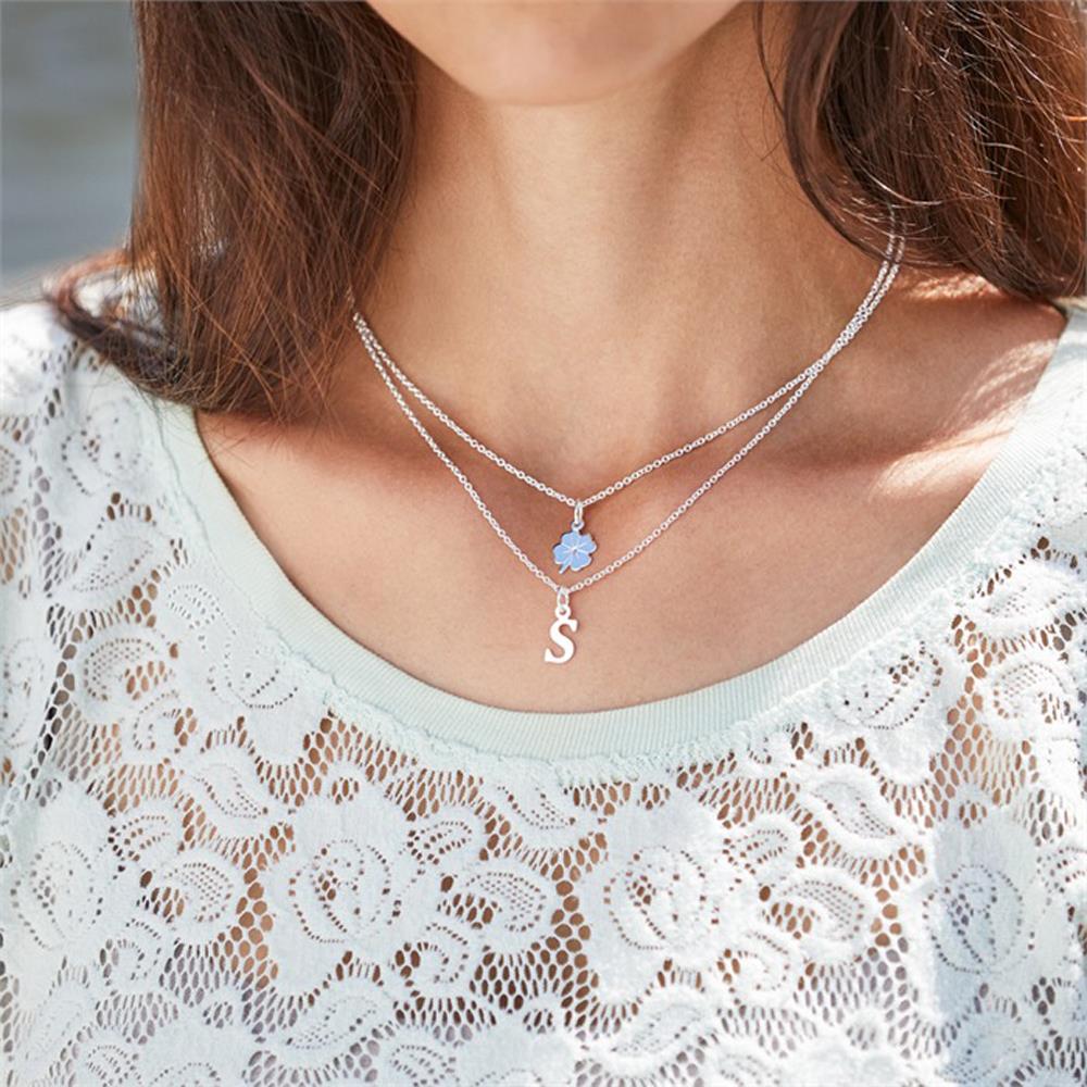 Unique Silber Anhänger & Kette Kleeblatt silber