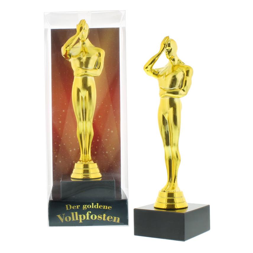 Trend Import Scherzartikel Trophäe Der goldene Vollpfosten 9 x 23 x 9 cm (11001000)