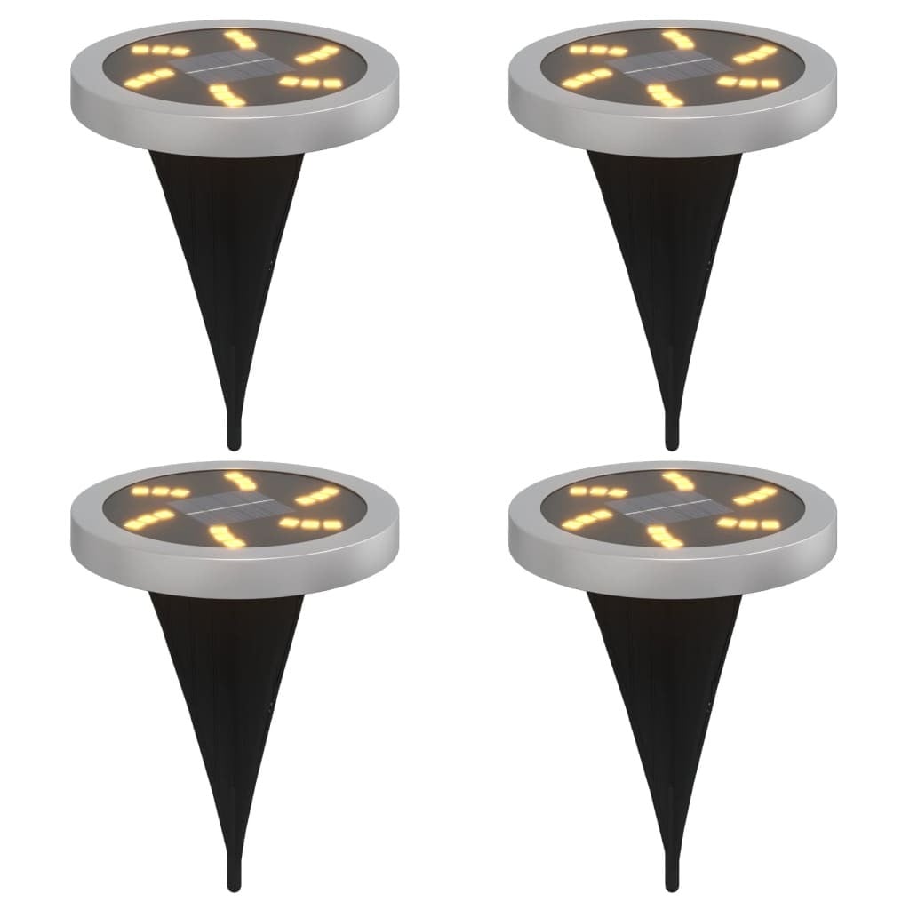 Syfax Set van 4 Solar LED Grondlampen met Grondpennen Warmwit