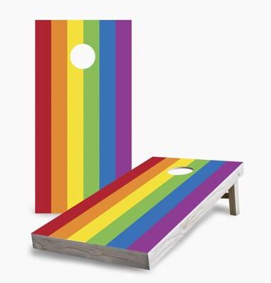 Skip's Garage Rainbow Pride Flag Cornhole Boards