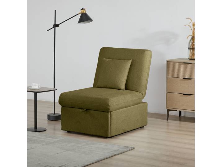 Fauteuil convertible Vert Tissu chenille Vilte 70 x 95 x 97cm