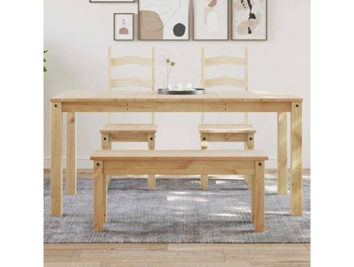 HEFZGDB Massivholz Esstisch Panama 160x80x75 cm aus Kiefer für Küche und Esszimmer mit minimalistischer Eleganz und rustikaler Optik durch natürliche Aststellen, robuste Tischplatte