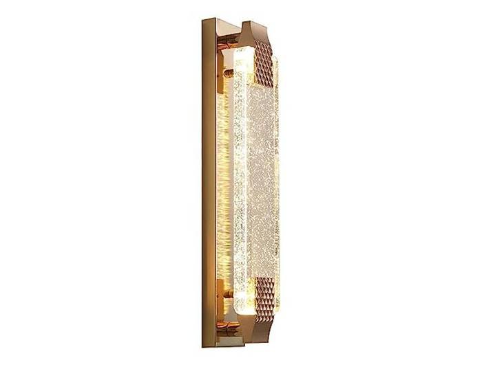 WFZRXFC 1-flammige Kristall-Wandleuchte mit Champagner-Finish, Moderne und prägnante Wandleuchte mit polyedrischem Kristallschirm für Badezimmer, Schlafzimmer, Wohnzimmer, Kücheninsel, Deckenleuchte