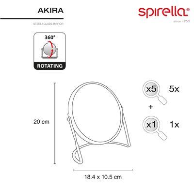 Spirella Schminkspiegel Kosmetikspiegel Badezimmerspiegel "Akira" 5-Fach Vergrößerung - matt Orange