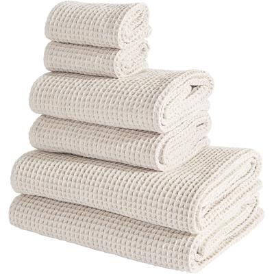 Handtuch Set "Tabina, Duschtücher, Handtücher, Gästetücher, Premium 500 gr/m²", beige (almond), 6, Waffelpiqué, Waffelpiqué, Obermaterial: 100% Baumwolle, LEGER HOME BY LENA GERCKE, Handtuch-Sets, Premium Handtücher, 100% Baumwolle, weich, 5 Jahre...