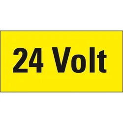 Aufkleber I Warnschild 24 Volt, RoHS konform, Folie, selbstklebend, 37x74mm