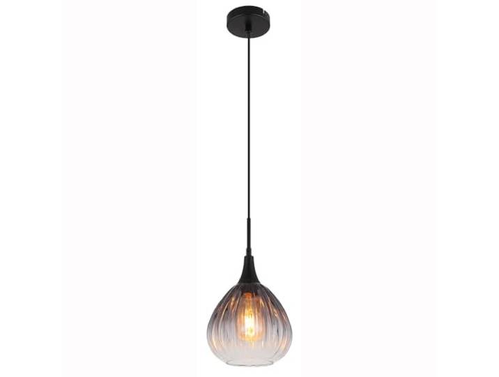 Hängelampe Esstischleuchte Pendellampe Rauchglas Wohnzimmerlampe schwarz, 1x E27, DxH 20 x 120 cm