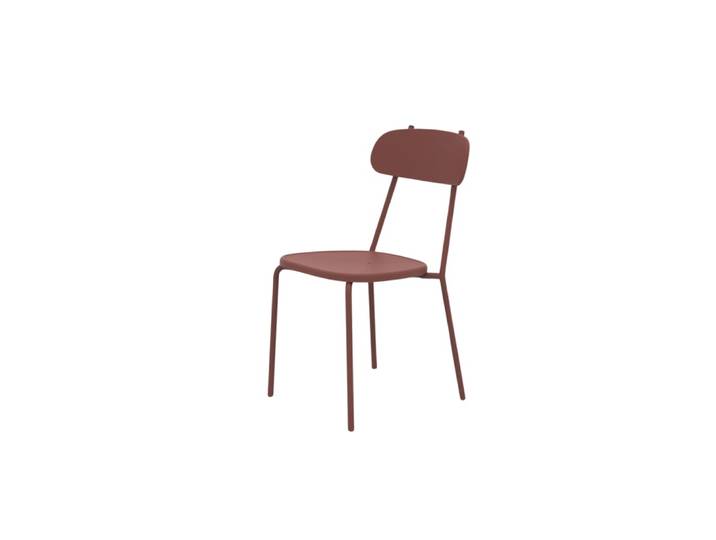 Ensemble de 4 chaises de jardin en métal couleur cuivre