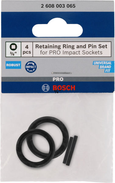 Bosch Haltering und Stift für PRO Impact Steckschlüsseleinsätze, 3/8", 4‑tlg. 2608003065