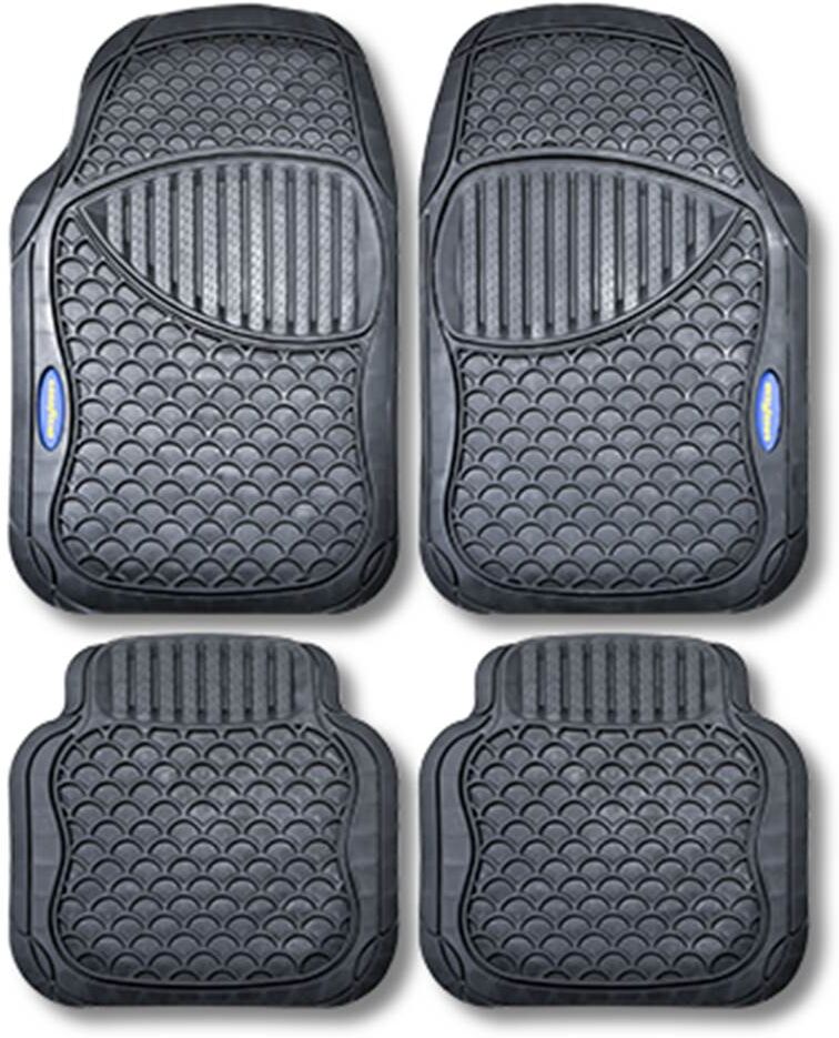Conjunto de tapetes de borracha preta Goodyear para automóvel