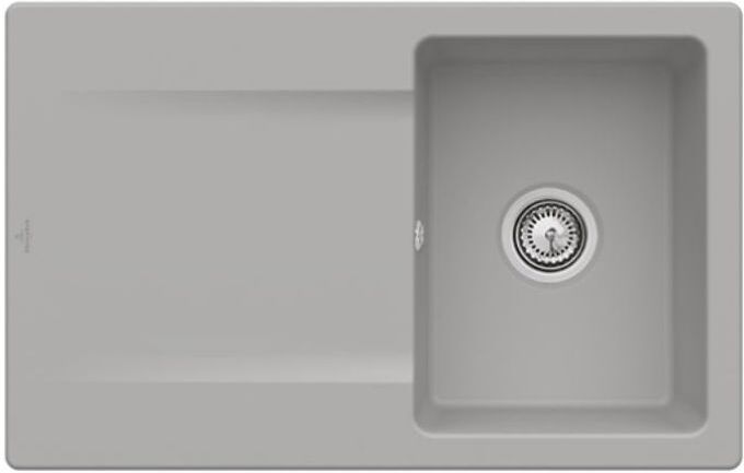 Villeroy und Boch Villeroy & Boch Siluet Einbauspüle 333401KD mit Ablaufgarnitur und Handbetätigung, Fossil