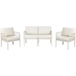 GARTENSOFA Set 4-Sitzer Hellbeige Eriche