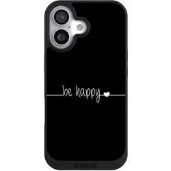 Nivocase Handyhülle für Apple iPhone 17 Hülle NIVOpure Case Schwarz Glück Sprüche Statement (Apple iPhone 17), Smartphone Hülle, Schwarz