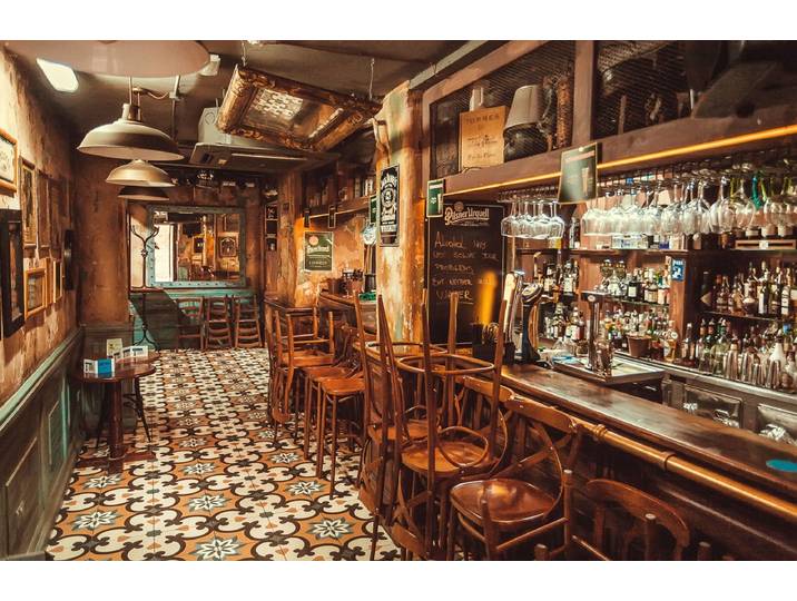 Fototapete PAPERMOON RETRO PUB-BAR BISTRO RESTAURANT VINTAGE DEKORATION XXL , bunt, B:4,5m L:2,8m, Vlies, Tapeten, Fototapete