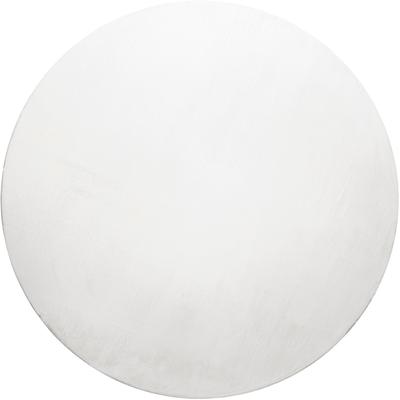 Teppich HOMIE LIVING "Villa Rosso", weiß, B:120cm H:15mm L:120cm Ø:120cm, Polyester, Teppiche, Teppich, Kurzflor, Uni-Farben, leicht glänzende Optik